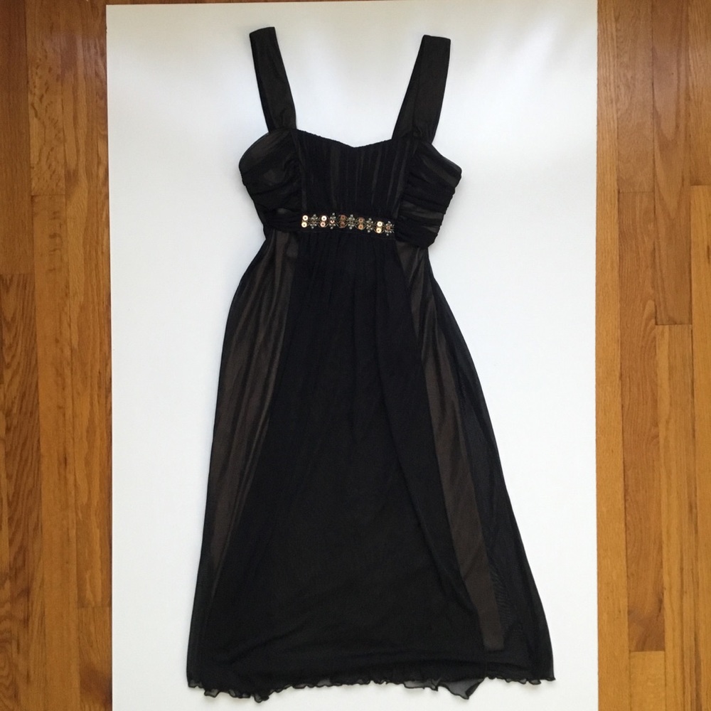 Evening Formal Dress 6 Black Empire Waist NWT